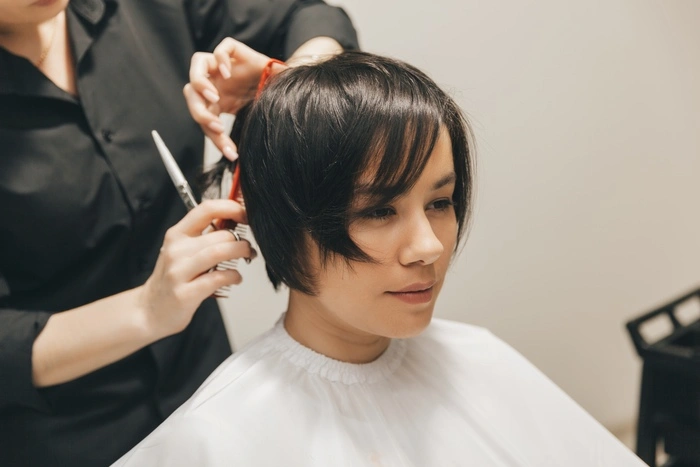 client with short hair